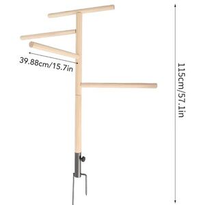Wooden Bird Perch Stand